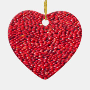 Décoration En Céramique Cranberries Festive Rouge