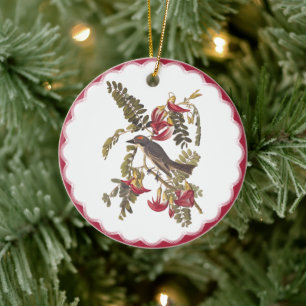 Décoration En Céramique Crapet gris en rose Flower Humminbird Tree