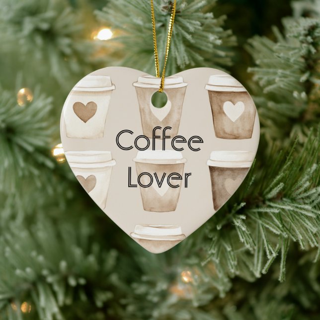 Décoration En Céramique Cream Coffee Heart Cups Christmas (Arbre)