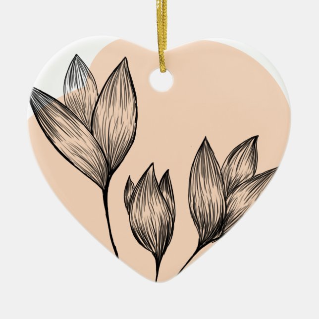 Décoration En Céramique Cream Floral Ornament (Devant)