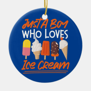Décoration En Céramique Crème De Glace Boy Cone Popsicle Juste Un Garçon Q