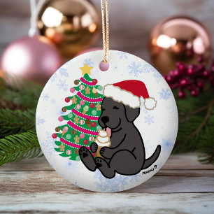 Décoration En Céramique Crème glacée Black Labrador personnalisée