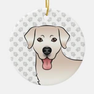 Décoration En Céramique Crème Labrador Retriever Dessin Chien Tête et Text