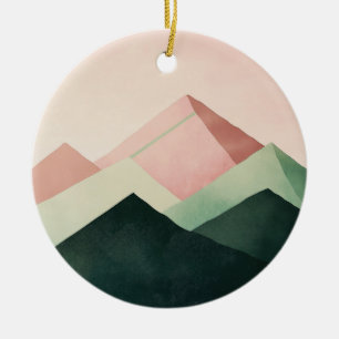 Décoration En Céramique Crête Pastel – Paysage de Montagne Géométrique #1