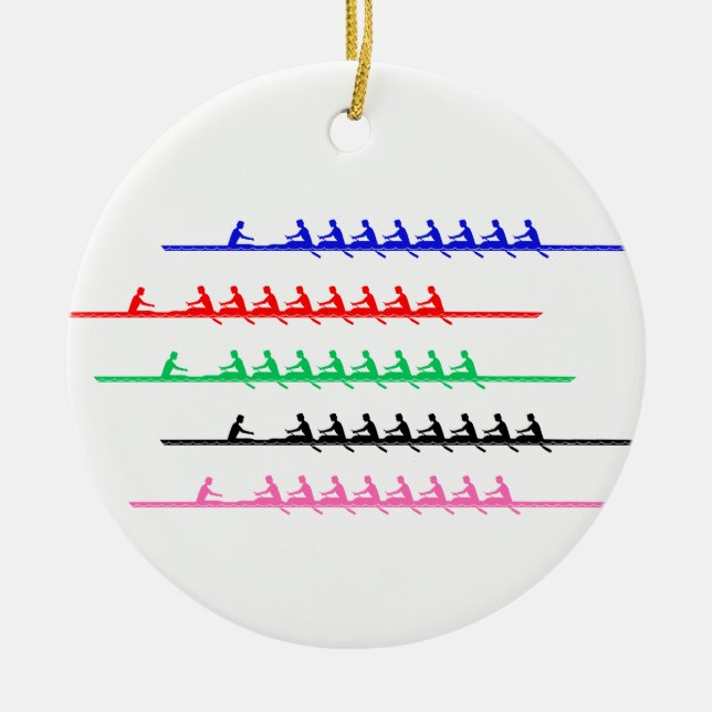 Décoration En Céramique Crew Race Rowers Rowing - Up to Five Boats (Devant)