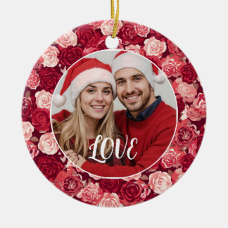 Décoration En Céramique Crimson & Blush Seamless Rose Pattern