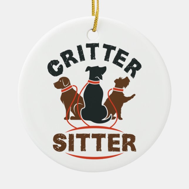 Décoration En Céramique Critter Sitter Cute Pet Sitter (Devant)