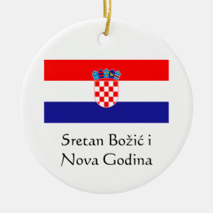 Décoration En Céramique Croation Joyeux Noël et Bonne Année