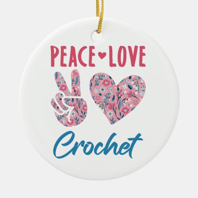 Décoration En Céramique Crochet Peace Love (Devant)