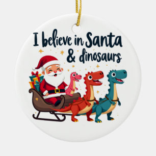 Décoration En Céramique croire à Père Noël et les dinosaures (Père Noël éq