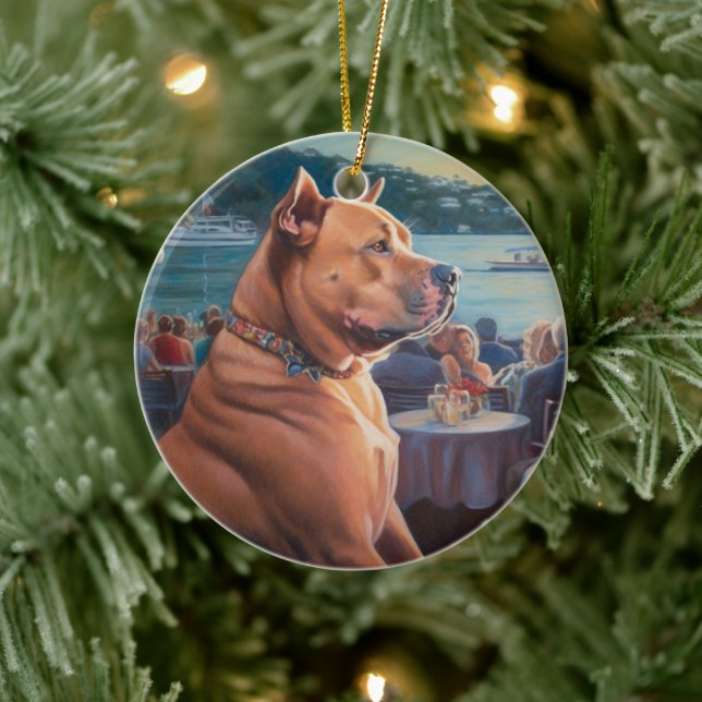Décoration En Céramique Croisière de Noël American Staffordshire : Pawsome (Arbre)