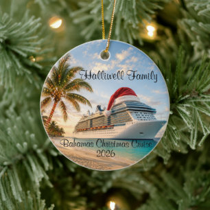 Décoration En Céramique Croisière de Noël tropicale en famille