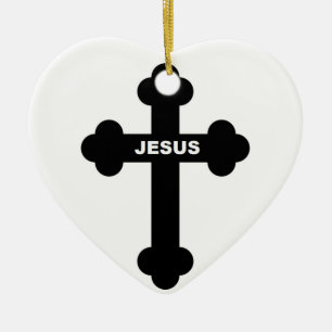 DÉCORATION EN CÉRAMIQUE CROIX JÉSUS