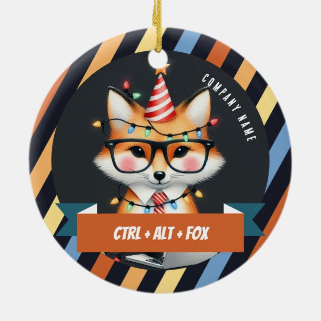 Décoration En Céramique Ctrl + Alt + Renard - Noël au bureau  (Dos)