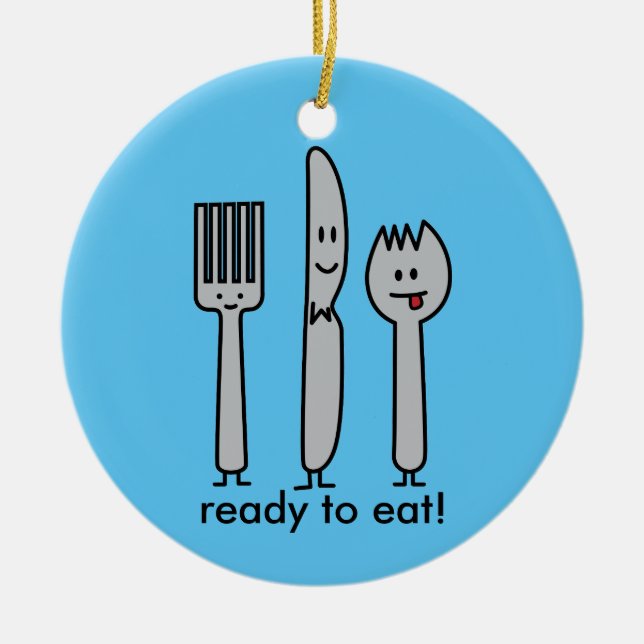 Décoration En Céramique Cuillère mignonne de Spork de couteau de (Devant)