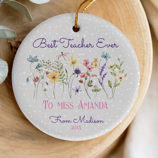 Décoration En Céramique Cuisine florale Professeur Fleurs pastel de Noël (Créateur téléchargé)