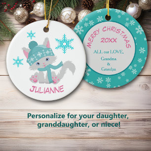 Décoration En Céramique Cuisine Turquoise flocon de neige Kitten