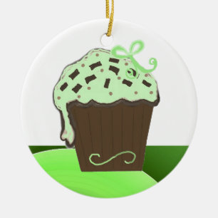 Décoration En Céramique Cupcake au chocolat à la menthe