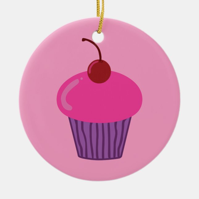 Décoration En Céramique Cupcake rose (Devant)