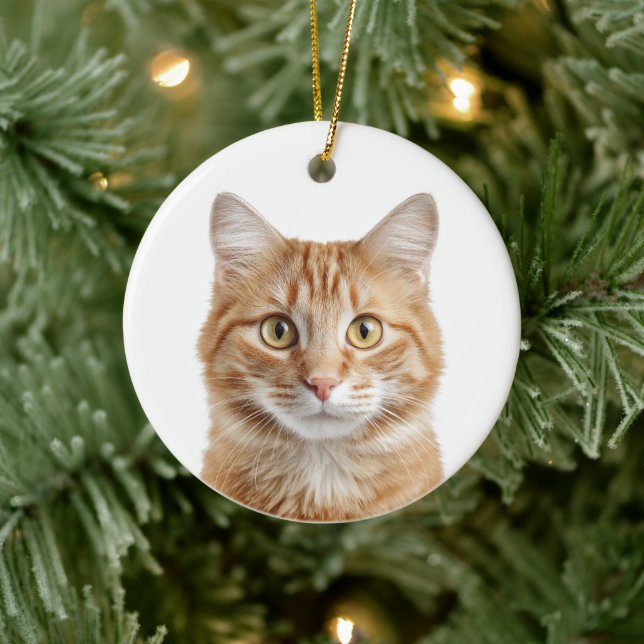 Décoration En Céramique Custom Cat Photo Christmas Ornament (Arbre)