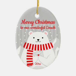 Décoration En Céramique Custom Dated Christmas Polar Ours mignonne Notre E