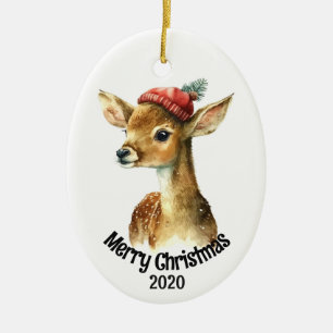Décoration En Céramique Custom Dé Vintage Noël Cerf Animal Art
