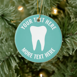 Décoration En Céramique Custom dental office Christmas tree ornament gift