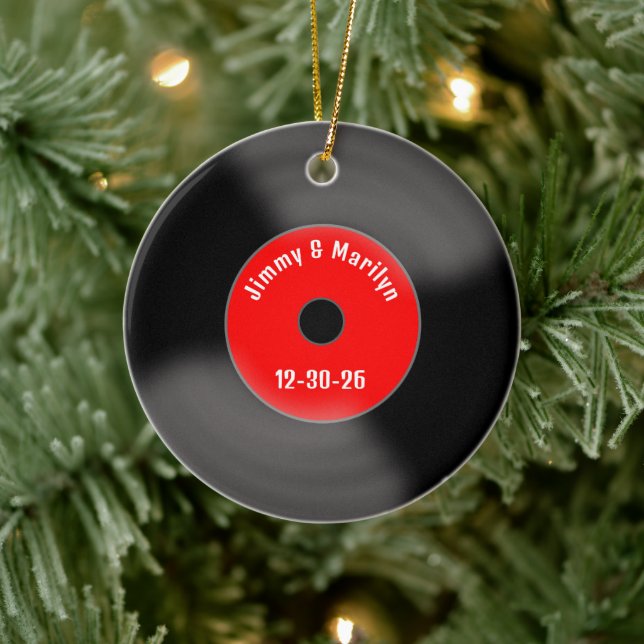 Décoration En Céramique Custom Red Marriage Record Ornament  (Arbre)