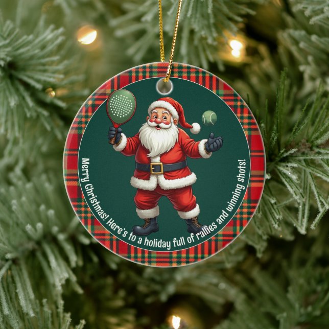 Décoration En Céramique 🎾🎄Custom text, Deck the Court (Arbre)