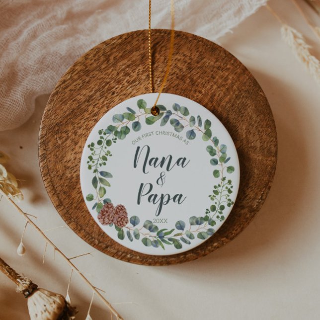 Décoration En Céramique Customizable Nicknames First Xmas as Grandparents (Créateur téléchargé)