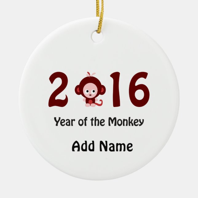 Décoration En Céramique Cute 2016 année du singe (Devant)