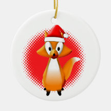 Cute animal de Fox de dessin avec Santas Casquette