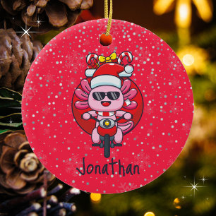 Décoration En Céramique Cute Axolotl équitation d'une moto avec des jouets