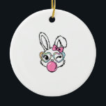 Décoration En Céramique Cute Bunny Face Bubblegum Glasses Pink Coquette Bo<br><div class="desc">Cute Bunny Face Bubblegum Glasses Pink Coquette Bow Easter T-Shirt</div>