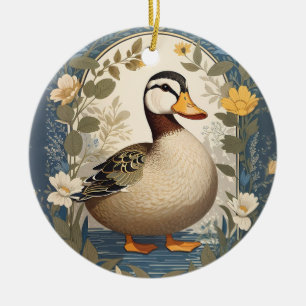 Décoration En Céramique Cute Canard Vintage Floral Nature Inspiré