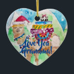 Décoration En Céramique Cute Christmas Llama Love You Grandma Decoration<br><div class="desc">Cute Llama Watercolour art Love You Grandma Decoration . A lovely and practical gift. From my own painted design.</div>