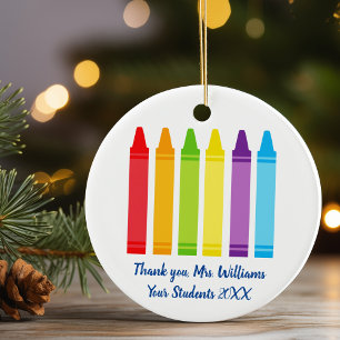 Décoration En Céramique Cute Crayon Enseignant Primaire Merci Personnalisé