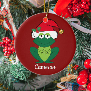 Décoration En Céramique Cute Custom Christmas Frog Père Noël