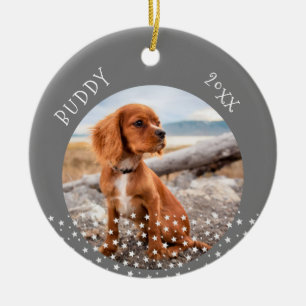 Décoration En Céramique Cute Dog Pet 2 Photos Star Motif Noël