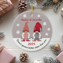 Cute Gnome Meilleure Soeur Rouge Rose Grey Blanc