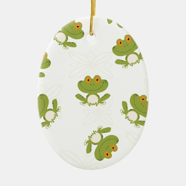 Décoration En Céramique Cute Green Frog (Devant)