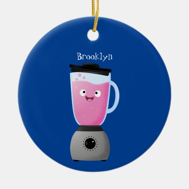 Décoration En Céramique Cute happy food mixender cuisine appareil dessin a (Devant)