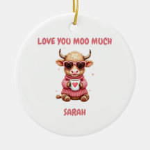Cute Highland Cow Valentine Heart Glasses Coffee m
