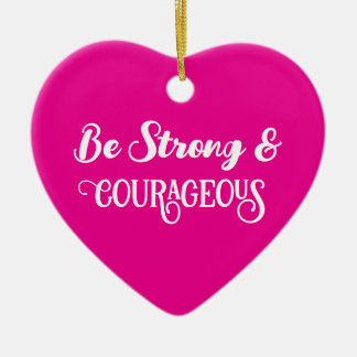Décoration En Céramique Cute Hot Pink Strong and Courageous Heart