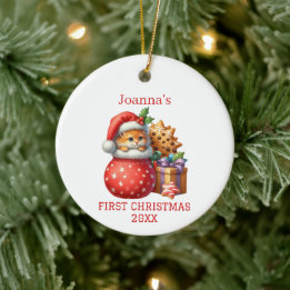 Décoration En Céramique Cute Kitten Premier Noël