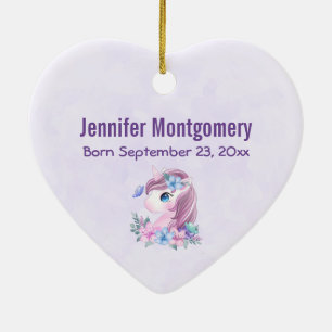 Décoration En Céramique Cute & Magique Baby Unicorne avec Gros Yeux Naissa