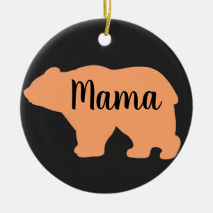Décoration En Céramique Cute Mama orange ours design mère cadeau de jour