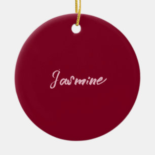 Décoration En Céramique Cute Minimaliste Bourgogne Rouge Calligraphie Nom