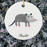 Décoration En Céramique Cute Opossum Personnalisé<br><div class="desc">Un joli opossum pour la faune et les amoureux des animaux. Modifiez ou supprimez le texte à personnaliser. Art original de Nic Squirrell.</div>