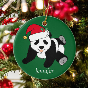Décoration En Céramique Cute Panda Ours Enfants Monogramme Noël